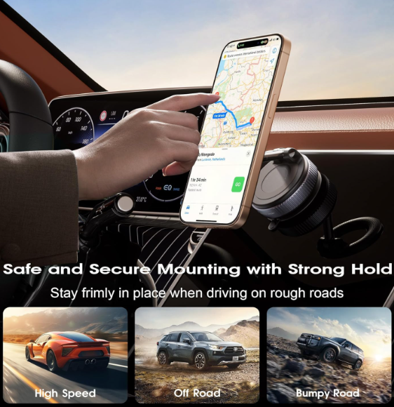 Premium Magnetic Suction Phone Mount- Powerful, Elegant & Versatile